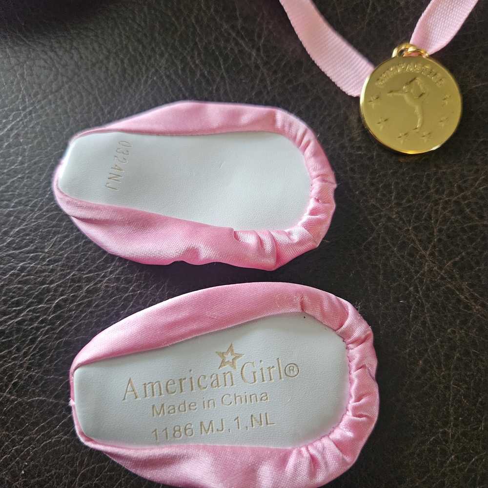 American Girl Hot Pink Gymnastics Leotard with Yellow & Orange Accents - Picture 5 of 6